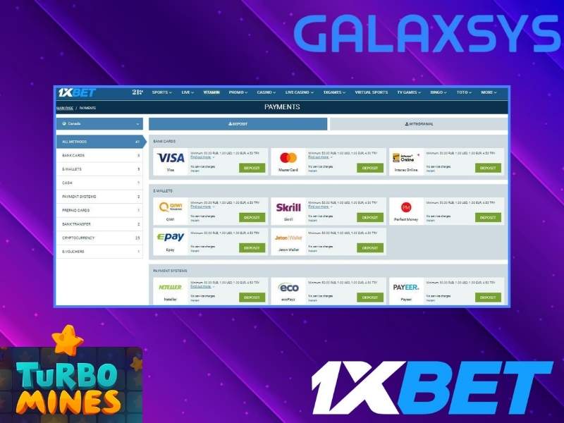 Déposer chez 1xBet