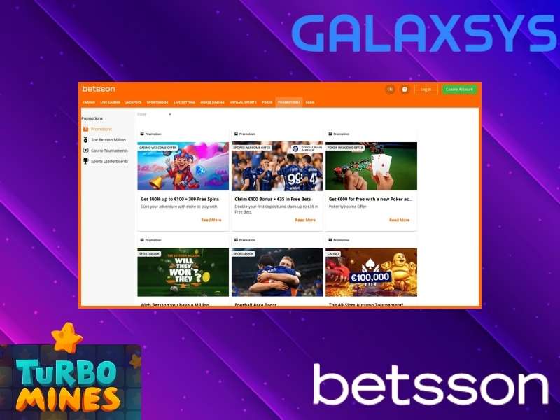 Atractivas promociones y premios para los jugadores de Turbo Mines en Betsson